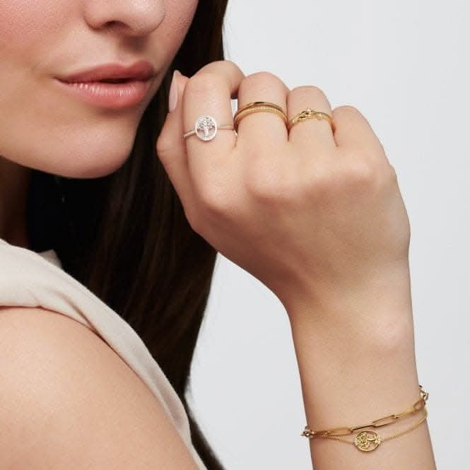 Sterling Silver Tree Of Love White Ring TR2375-051-14