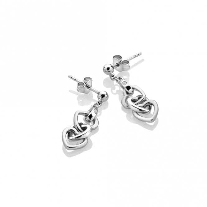 Sterling Silver Trio Triple Heart Earrings DE702