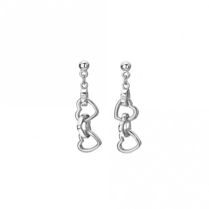 Sterling Silver Trio Triple Heart Earrings DE702Hot DiamondsDE702