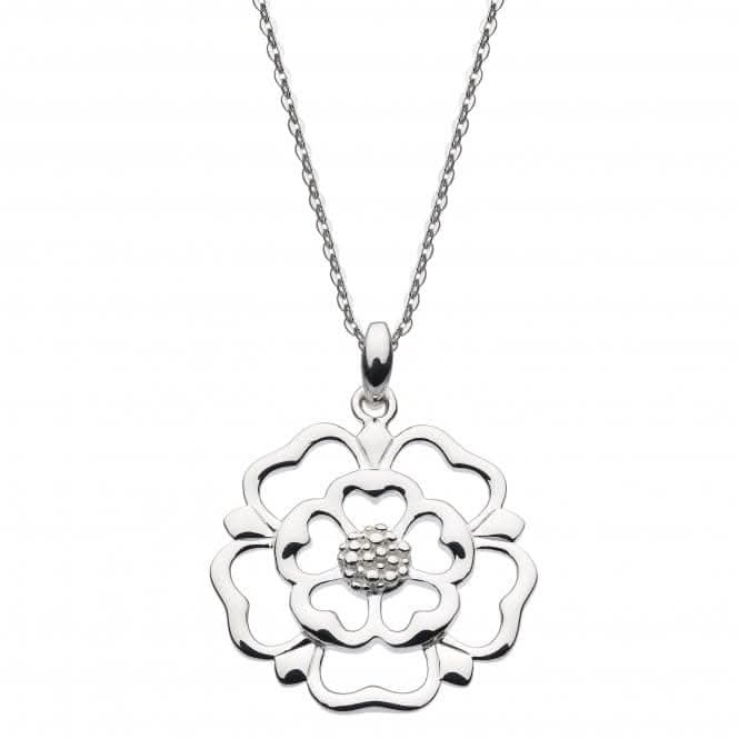 Sterling Silver Tudor Rose Open Pendant 9319HP