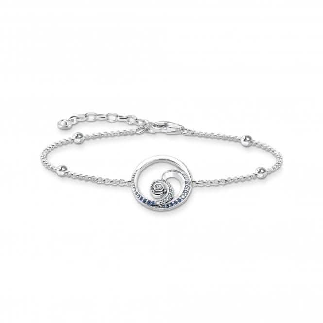 Sterling Silver Wave Blue Stones Bracelet A2045-644-1-L19V