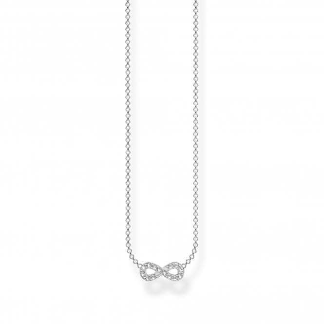 Sterling Silver White Infinity Necklace KE2124-051-14-L45V