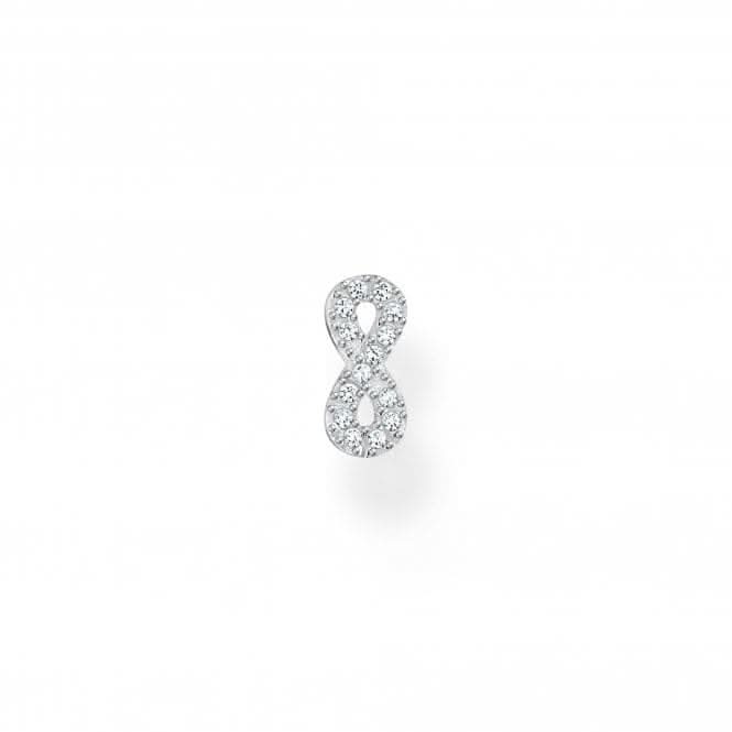 Sterling Silver White Infinity Single Ear Stud H2216-051-14