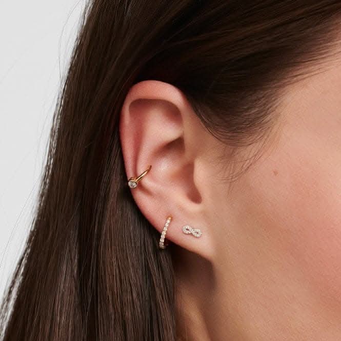 Sterling Silver White Infinity Single Ear Stud H2216-051-14