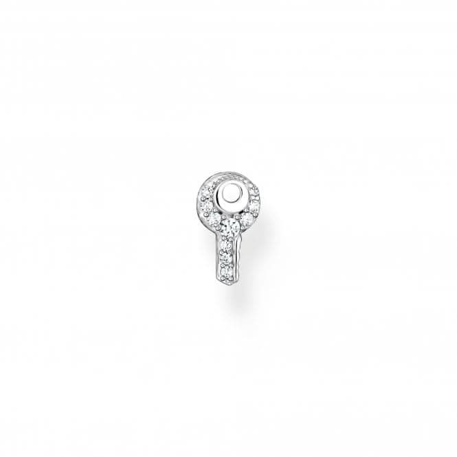 Sterling Silver White Key Single Ear Stud H2220-051-14