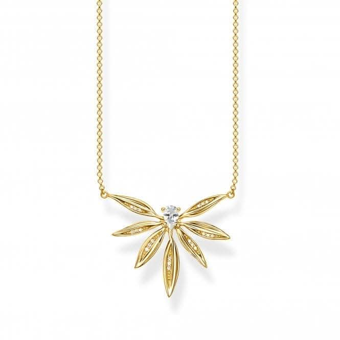 Sterling Silver White Leaf Gold Necklace KE1949 - 414 - 14 - L45vThomas Sabo Sterling SilverKE1949 - 414 - 14 - L45v