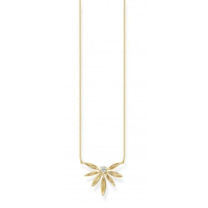 Sterling Silver White Leaf Gold Necklace KE1949 - 414 - 14 - L45vThomas Sabo Sterling SilverKE1949 - 414 - 14 - L45v