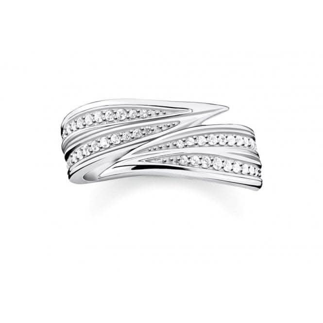 Sterling Silver White Leaf Ring TR2283-051-14