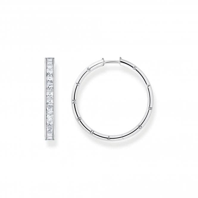 Sterling Silver White Pavé Stones Earrings CR671 - 051 - 14Thomas Sabo Sterling SilverCR671 - 051 - 14