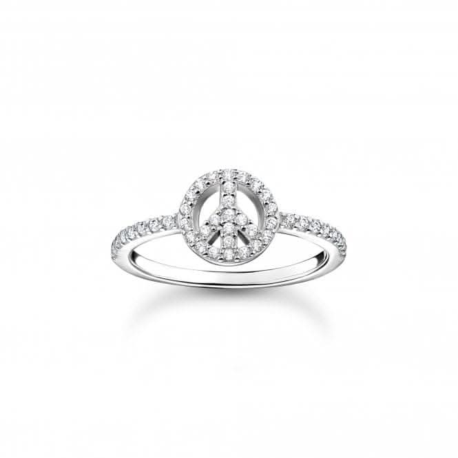 Sterling Silver White Peace Ring TR2373-051-14