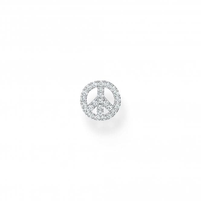 Sterling Silver White Peace Single Ear Stud H2218-051-14