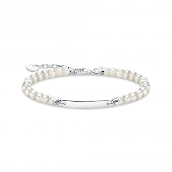 Sterling Silver White Pearls Bracelet A2042-082-14-L19V