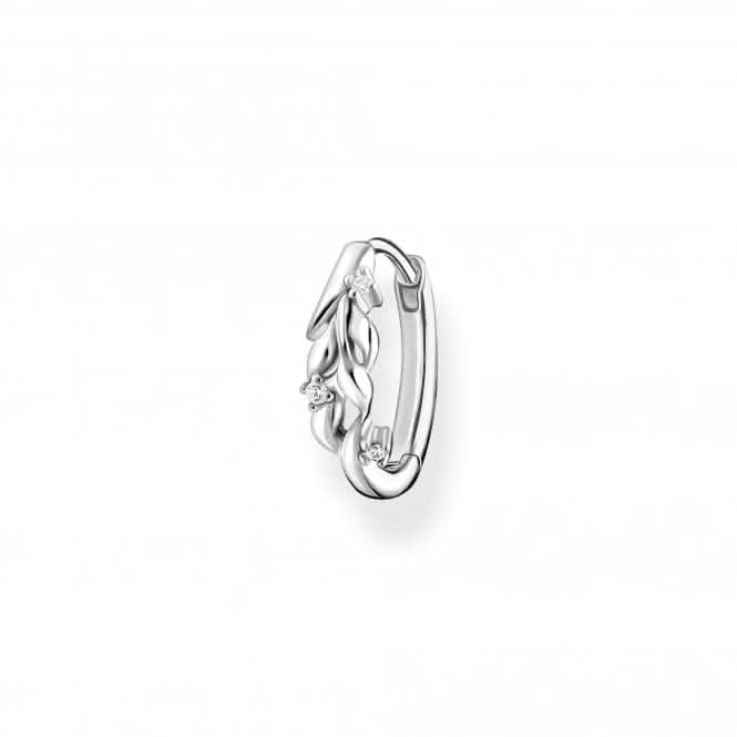 Sterling Silver White  Single Hoop Earring CR681-051-14
