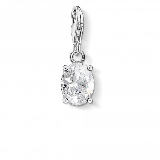 Sterling Silver White Stone Oval Charm Pendant 1847 - 051 - 14Thomas Sabo Charm Club1847 - 051 - 14