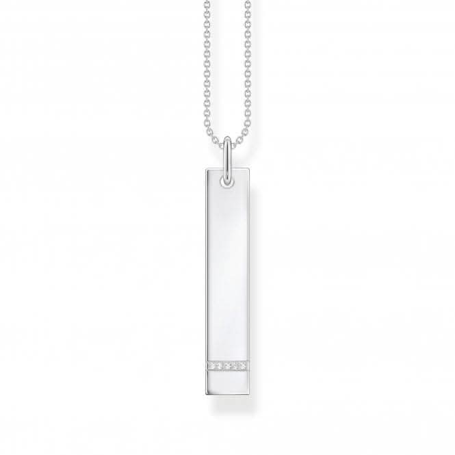 Sterling Silver White Tag Necklace KE2134-051-14-L50V