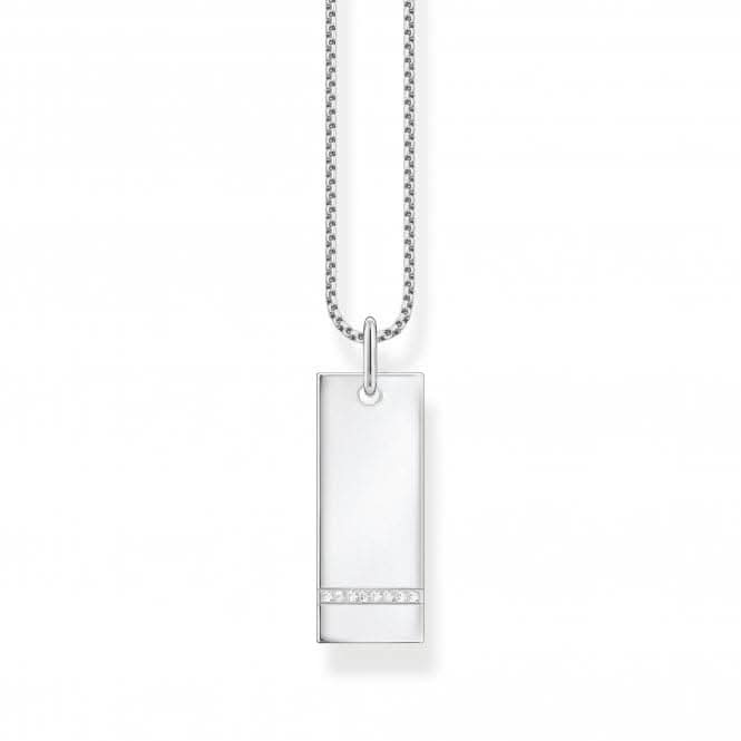 Sterling Silver White Tag Necklace KE2135-051-14-L45V