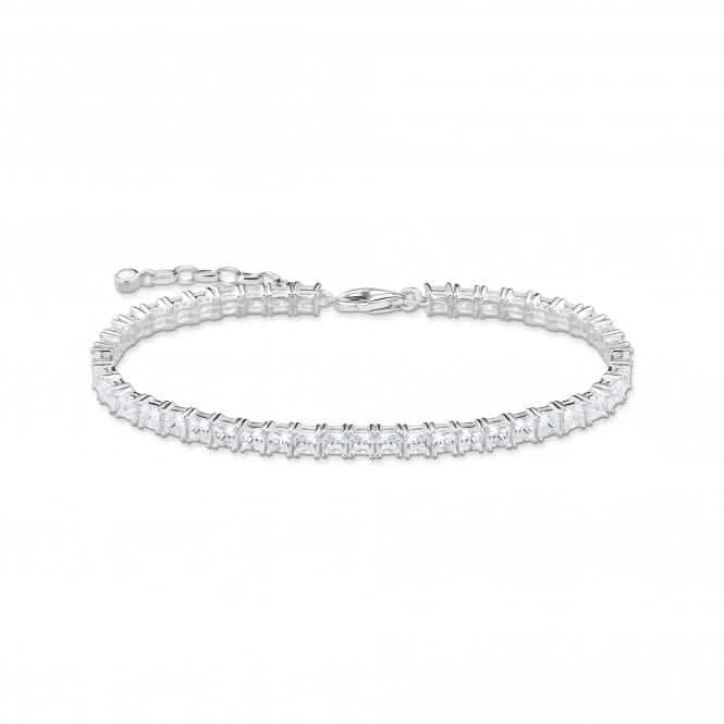 Sterling Silver White Tennis Bracelet A2029-051-14-L19V