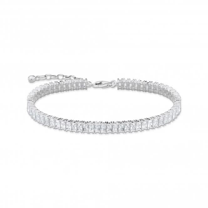 Sterling Silver White Tennis Bracelet A2030-051-14-L19V