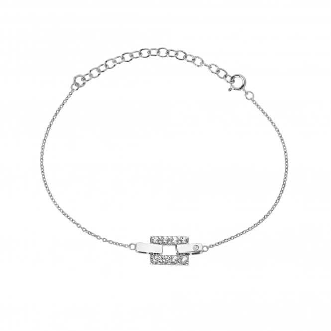 Sterling Silver White Topaz Echo Bracelet DL648Hot DiamondsDL648