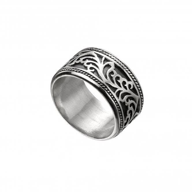 Sterling Silver Wide Oxidised Celtic Band Ring R3719