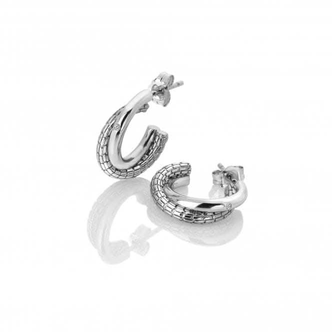 Sterling Silver Woven Interlocking Earrings DE689