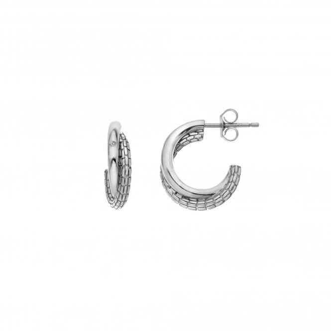 Sterling Silver Woven Interlocking Earrings DE689