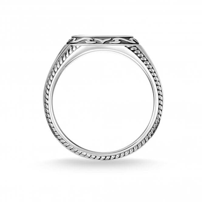 Sterling Silver Yellow Gold Coloured Statement Signet Mens Ring TR2292 - 966 - 39Thomas Sabo Sterling SilverTR2292 - 966 - 39 - 48