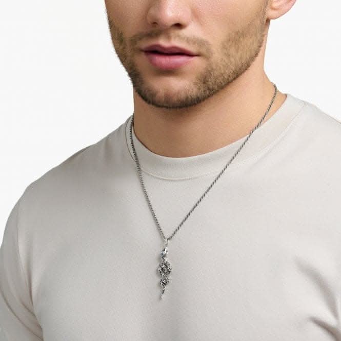 Sterling Silver Zirconia Blackened Snake Pendant PE945 - 643 - 11Thomas Sabo Sterling SilverPE945 - 643 - 11