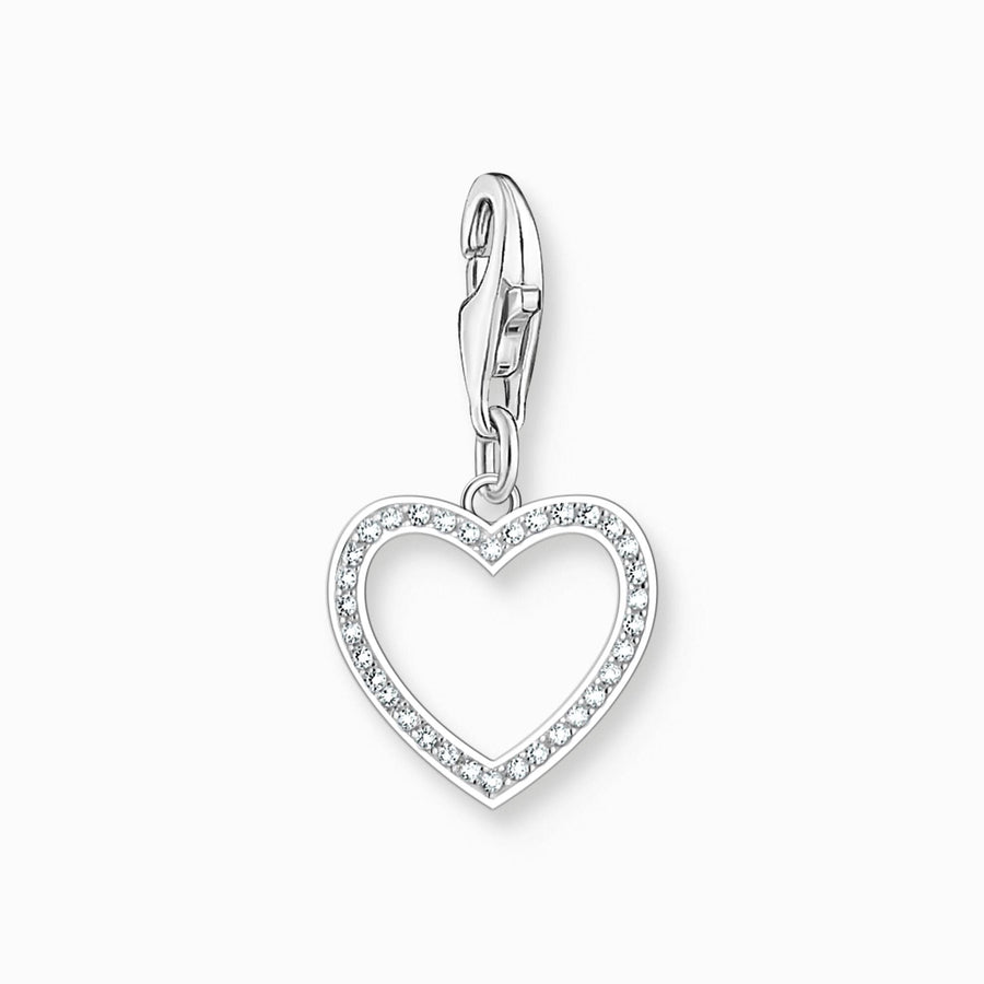 Sterling Silver Zirconia Heart Charm 2203-051-14