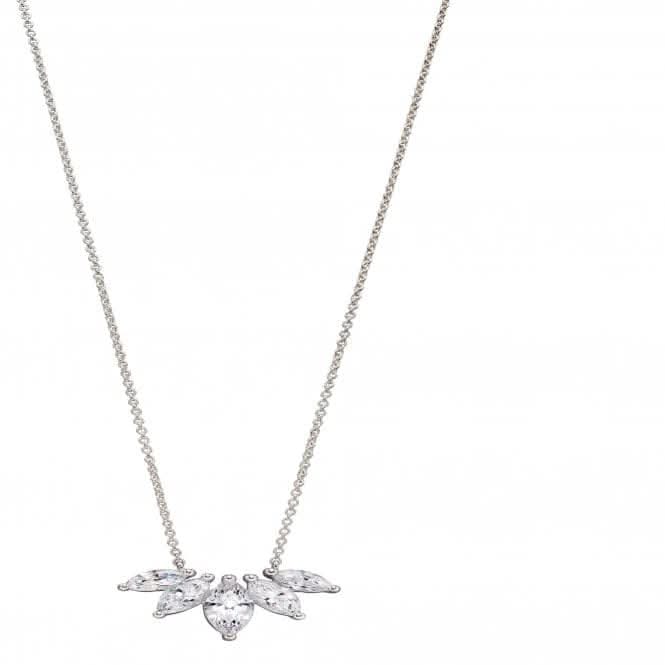 Sterling Silver Zirconia Marquise Row Necklace N4357C