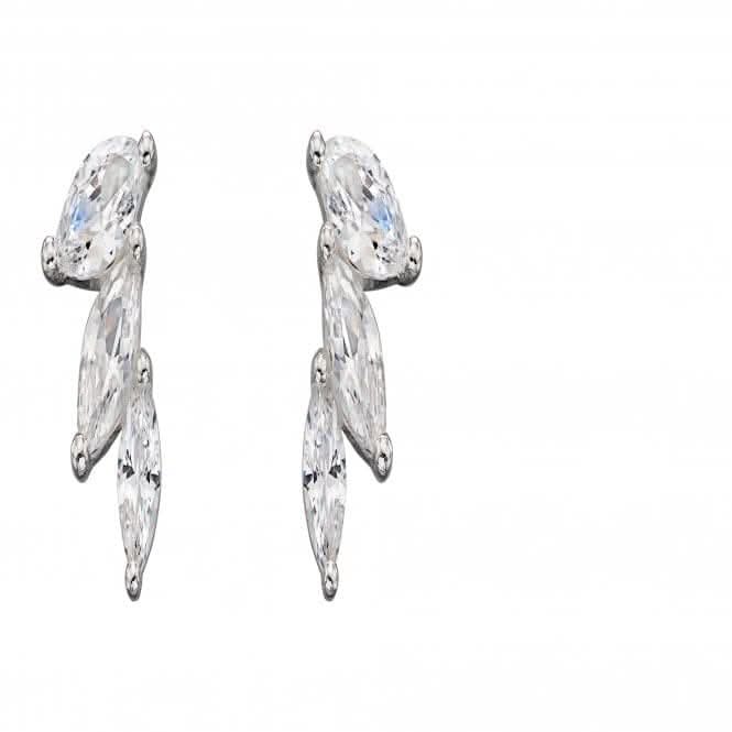 Sterling Silver Zirconia Marquise Stud Earrings E5819C
