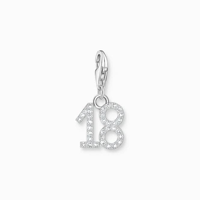 Sterling Silver Zirconia Number 18 Charm 2134-051-21