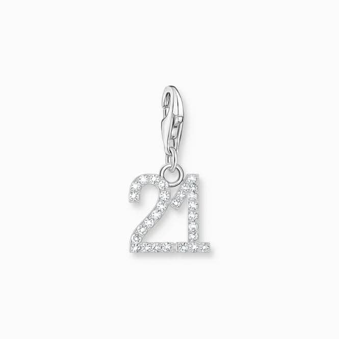 Sterling Silver Zirconia Number 21 Charm 2135-051-21