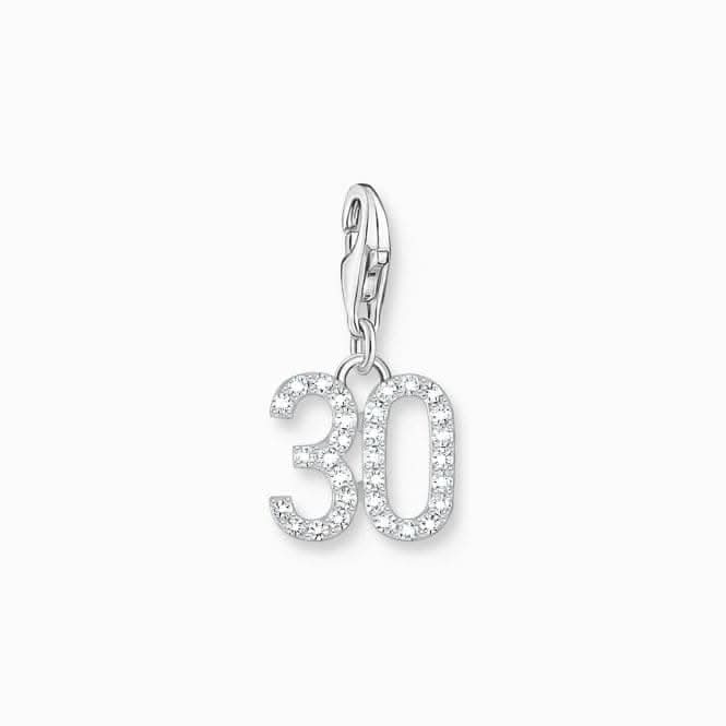 Sterling Silver Zirconia Number 30 Charm 2136-051-21