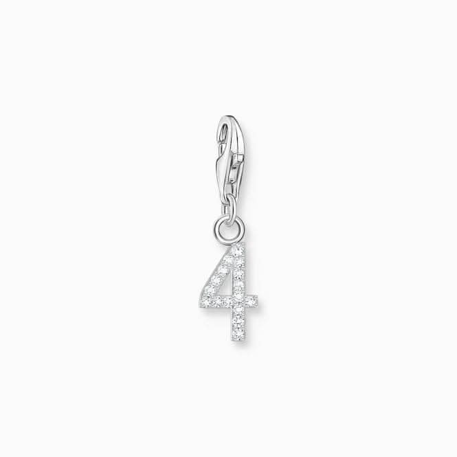 Sterling Silver Zirconia Number 4 Charm 2128-051-21