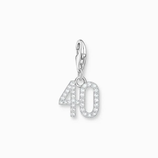 Sterling Silver Zirconia Number 40 Charm 2137-051-21