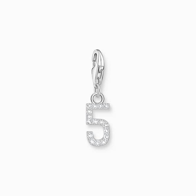 Sterling Silver Zirconia Number 5 Charm 2129-051-21