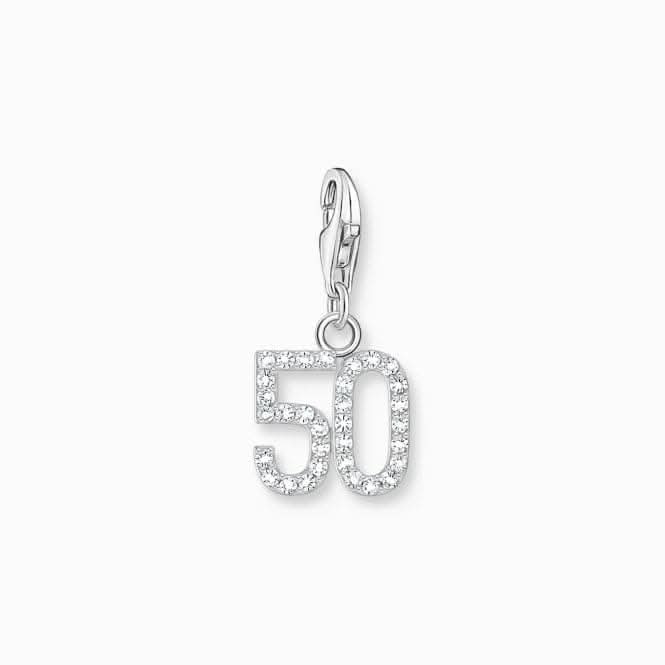 Sterling Silver Zirconia Number 50 Charm 2138-051-21