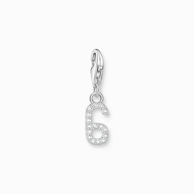 Sterling Silver Zirconia Number 6 Charm 2130-051-21