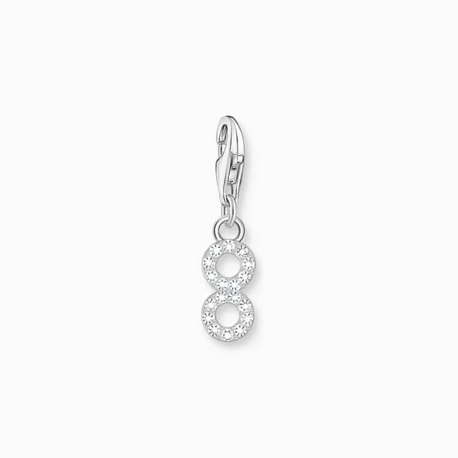 Sterling Silver Zirconia Number 8 Charm 2132-051-21