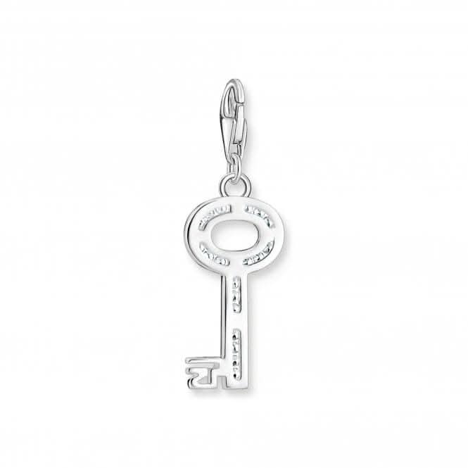 Sterling Silver Zirconia White Key Charm 0010-051-14