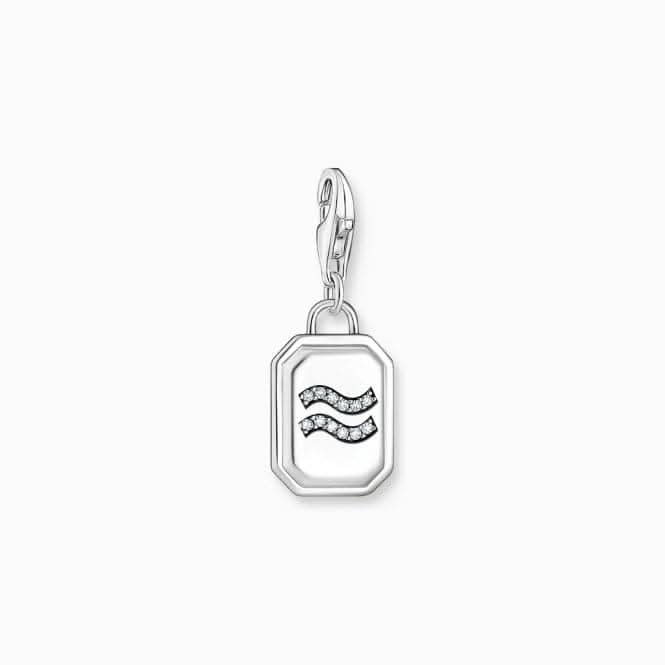 Sterling Silver Zirconia Zodiac Sign Aquarius Charm 2143-643-21