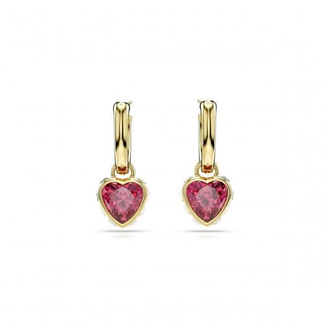 Stilla Red Heart Gold-tone Plated Drop Earrings 5684760