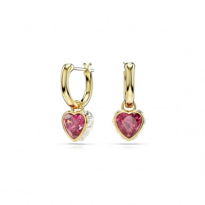 Stilla Red Heart Gold-tone Plated Drop Earrings 5684760