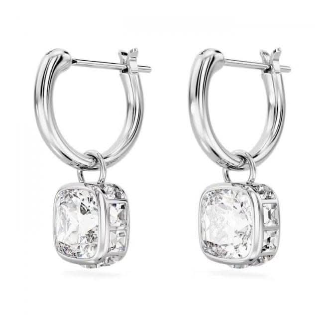 Stilla Rhodium Plated Square Cut White Drop Earrings 5662919Swarovski5662919