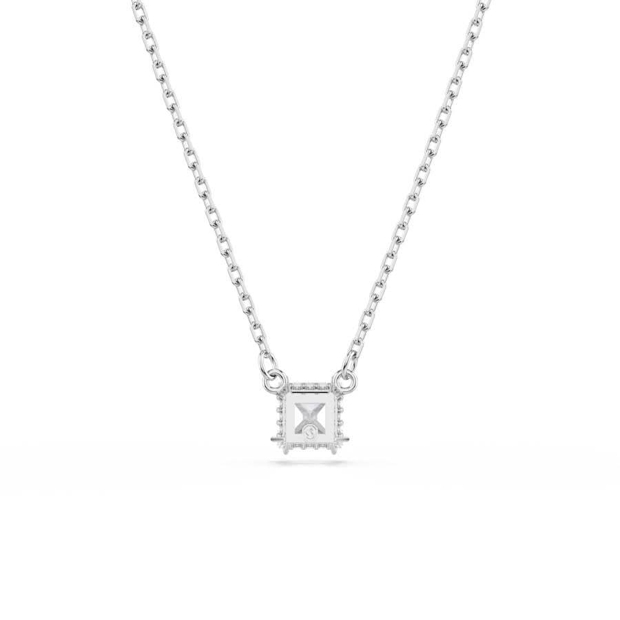 Stilla Rhodium Plated White Square Cut Pendant 5701903Swarovski5701903