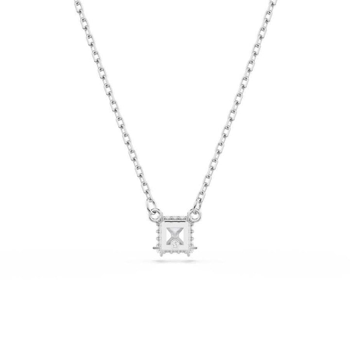 Stilla Rhodium Plated White Square Cut Pendant 5701903Swarovski5701903