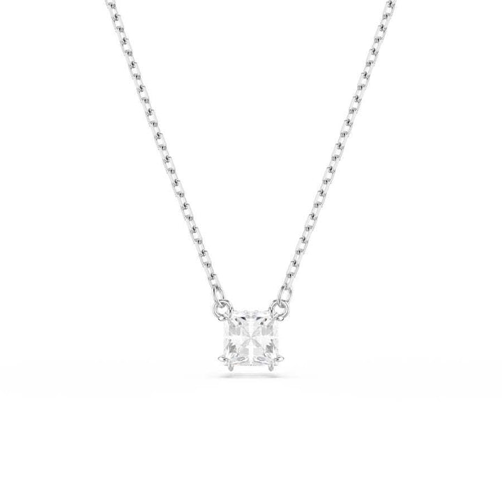 Stilla Rhodium Plated White Square Cut Pendant 5701903Swarovski5701903