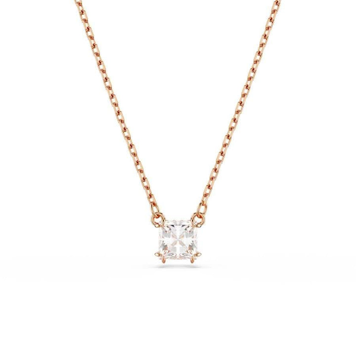 Stilla Rose Gold - tone Plated White Square Cut Pendant 5701904Swarovski5701904