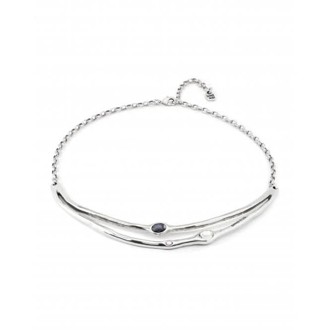 Sunshine Silver Plated Rigid Grey White Pink Faceted Crystal Necklace COL1927MCLMTL0U